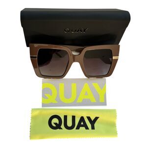 Quay Notorious Oversized Square Frame Doe Brown Gradient Sunglasses New